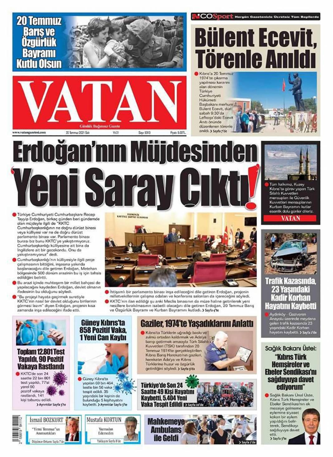 KKTC basını Erdoğan'ın açıklamalarını böyle karşıladı 5