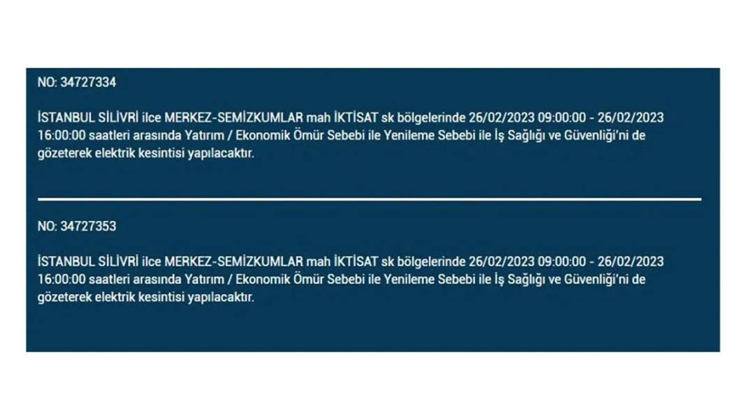İstanbul'da birçok ilçede elektrik kesintisi 3