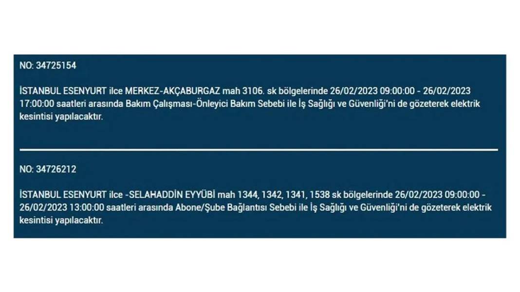 İstanbul'da birçok ilçede elektrik kesintisi 5