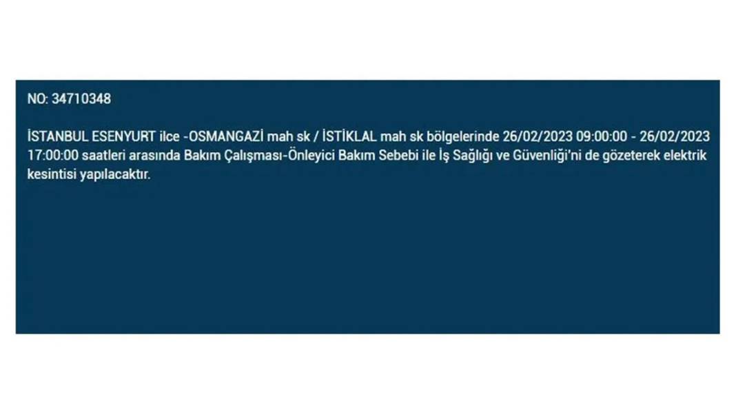 İstanbul'da birçok ilçede elektrik kesintisi 6