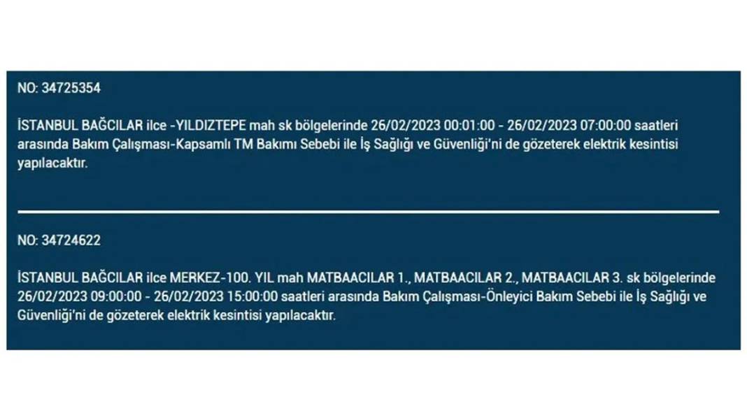 İstanbul'da birçok ilçede elektrik kesintisi 13