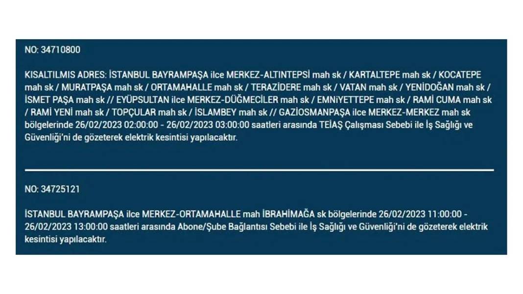 İstanbul'da birçok ilçede elektrik kesintisi 9