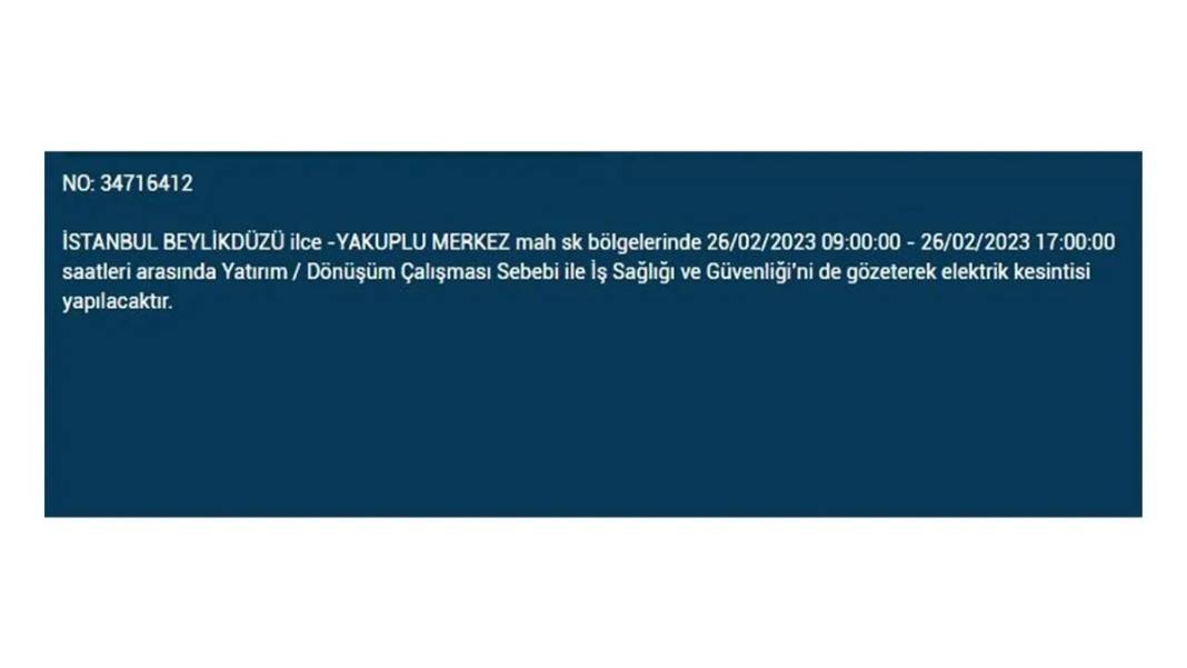 İstanbul'da birçok ilçede elektrik kesintisi 8