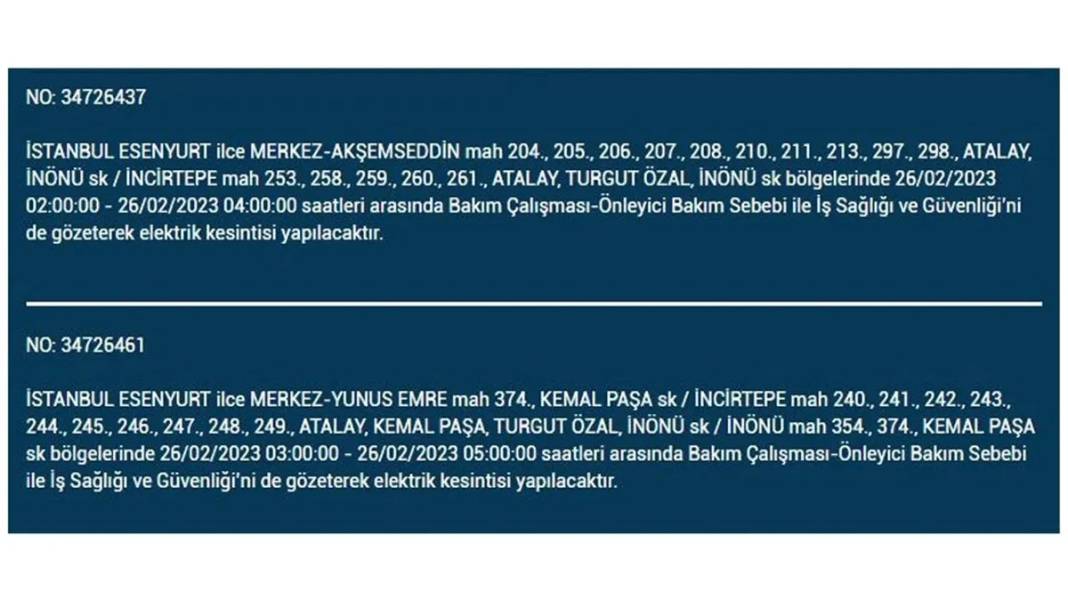 İstanbul'da birçok ilçede elektrik kesintisi 7