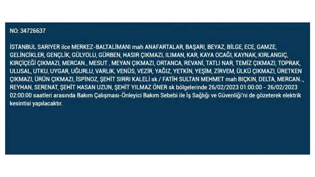İstanbul'da birçok ilçede elektrik kesintisi 2