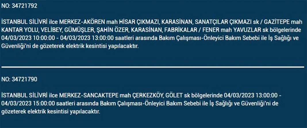 İstanbullular dikkat! Birçok ilçede elektrik kesintisi 21