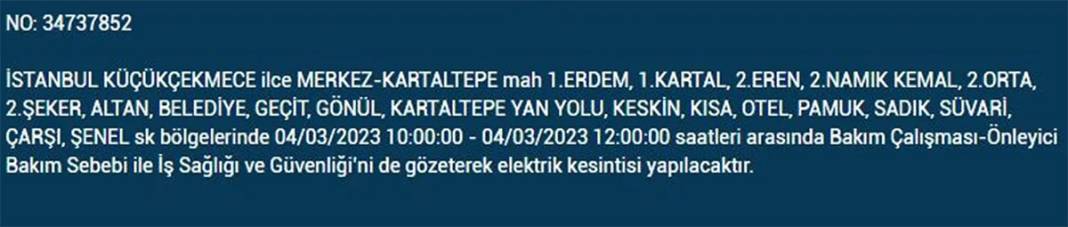 İstanbullular dikkat! Birçok ilçede elektrik kesintisi 20