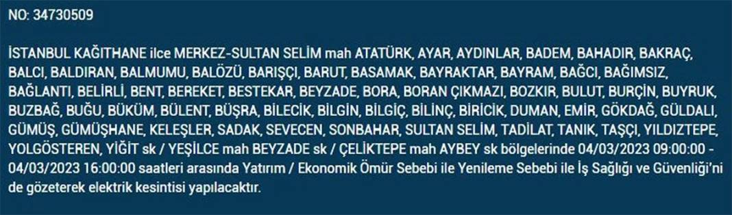 İstanbullular dikkat! Birçok ilçede elektrik kesintisi 16