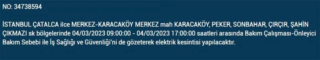 İstanbullular dikkat! Birçok ilçede elektrik kesintisi 8