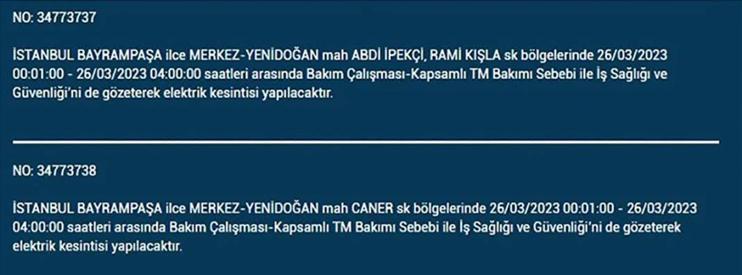 İstanbullular dikkat! Birçok ilçede elektrik kesintisi 6