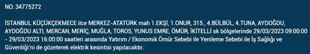 İstanbul'da 21 ilçede elektrik kesintisi 24