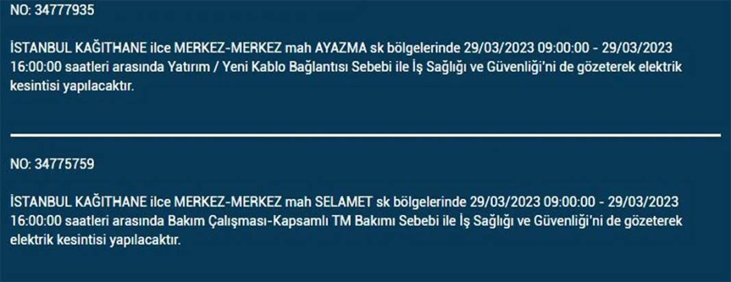 İstanbul'da 21 ilçede elektrik kesintisi 22