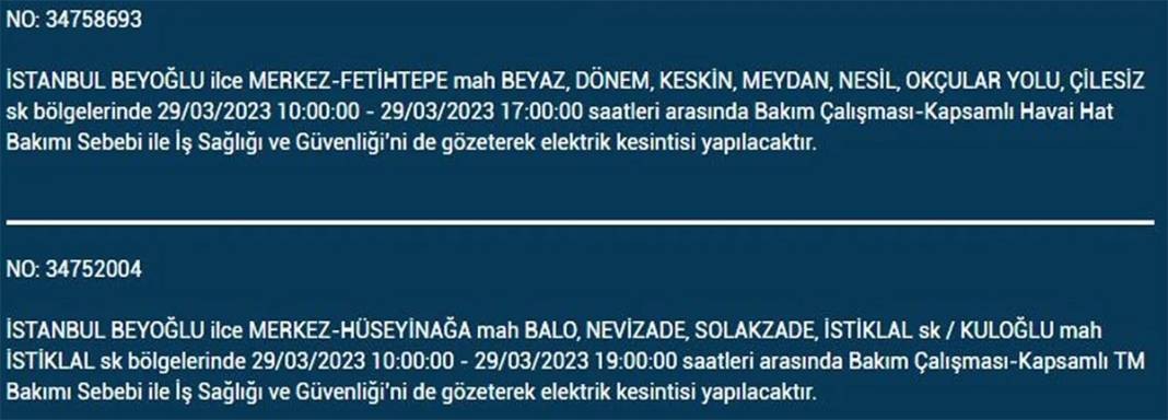 İstanbul'da 21 ilçede elektrik kesintisi 8