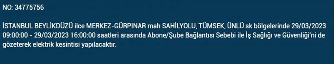 İstanbul'da 21 ilçede elektrik kesintisi 9