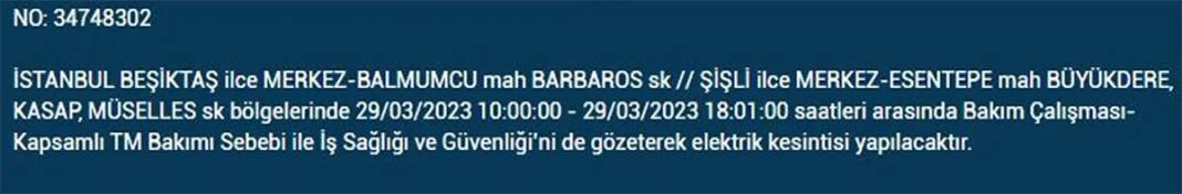İstanbul'da 21 ilçede elektrik kesintisi 5