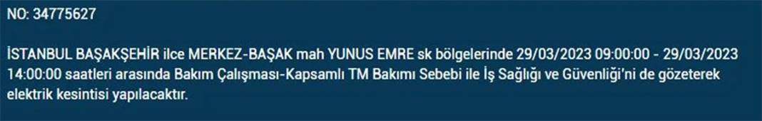 İstanbul'da 21 ilçede elektrik kesintisi 6