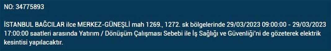İstanbul'da 21 ilçede elektrik kesintisi 4