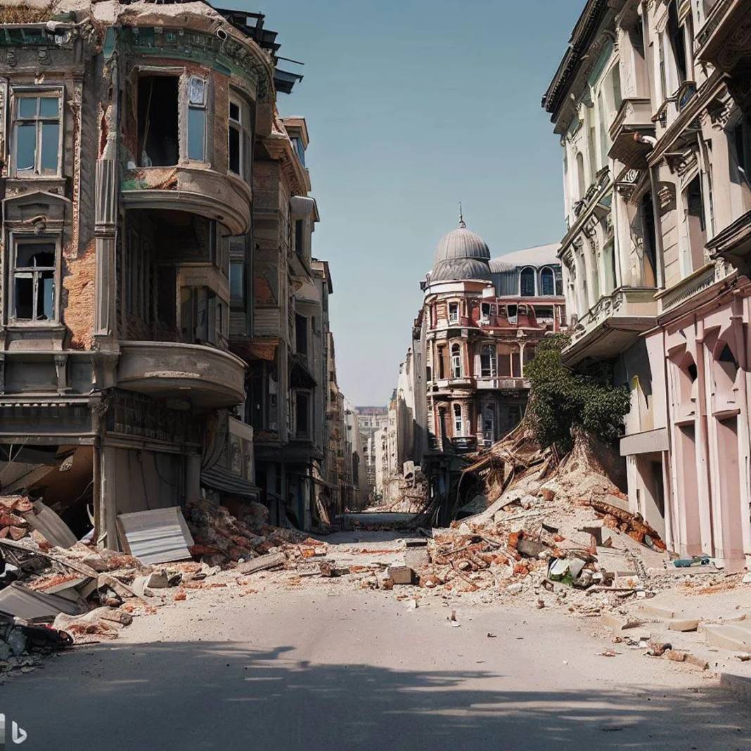 Yapay zeka İstanbul depremini çizdi: Tarihi yapılar ağır hasarlı, binalar enkaz olmuş! 26