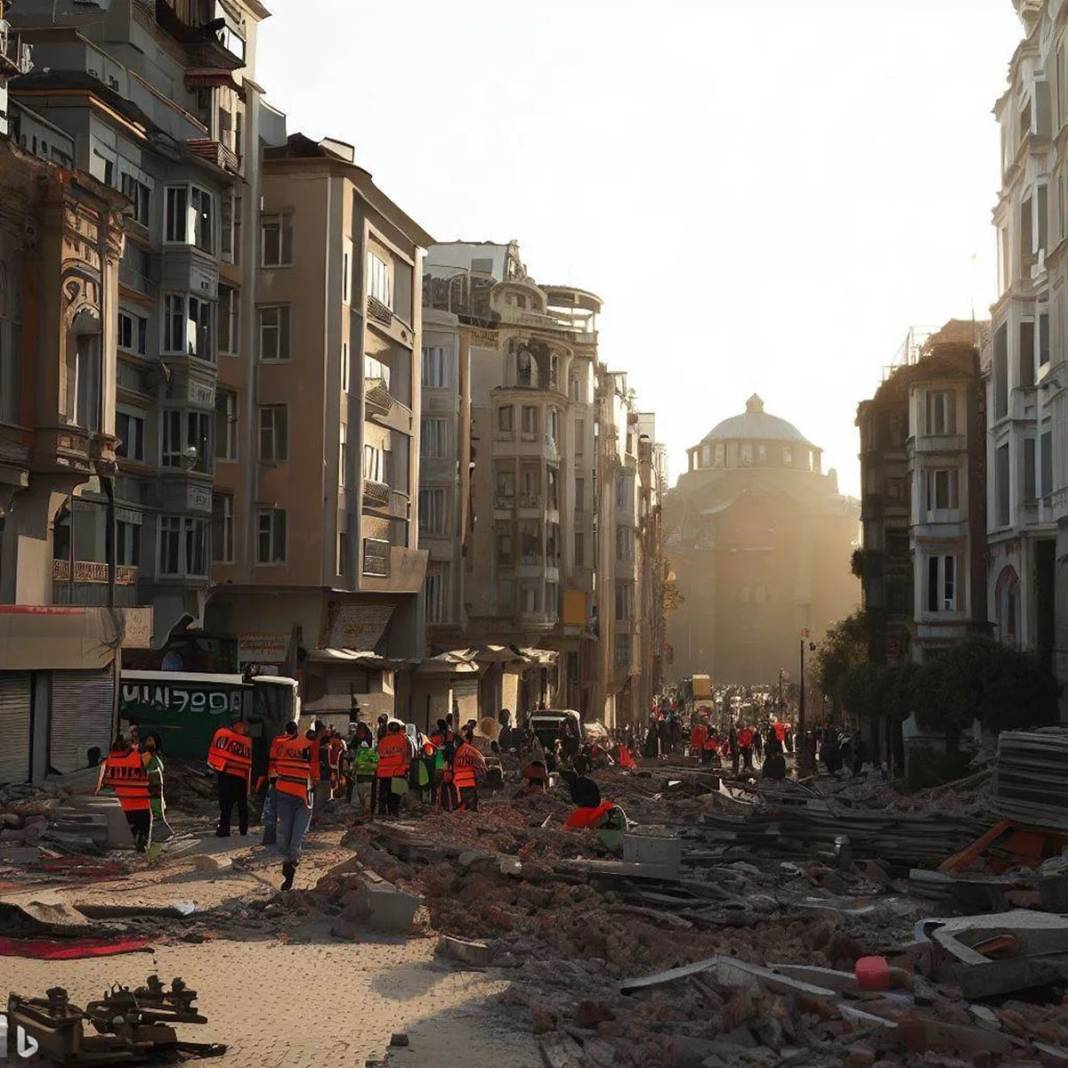 Yapay zeka İstanbul depremini çizdi: Tarihi yapılar ağır hasarlı, binalar enkaz olmuş! 12