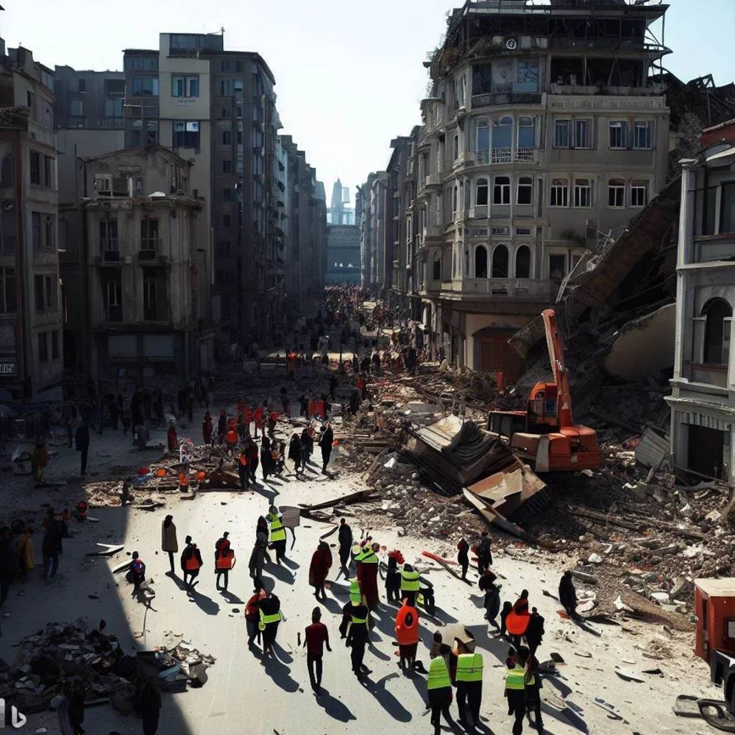 Yapay zeka İstanbul depremini çizdi: Tarihi yapılar ağır hasarlı, binalar enkaz olmuş! 10