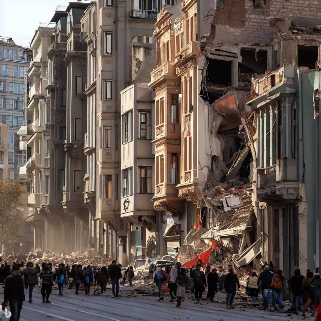 Yapay zeka İstanbul depremini çizdi: Tarihi yapılar ağır hasarlı, binalar enkaz olmuş! 8