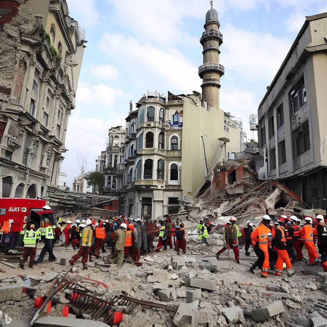 Yapay zeka İstanbul depremini çizdi: Tarihi yapılar ağır hasarlı, binalar enkaz olmuş! 4