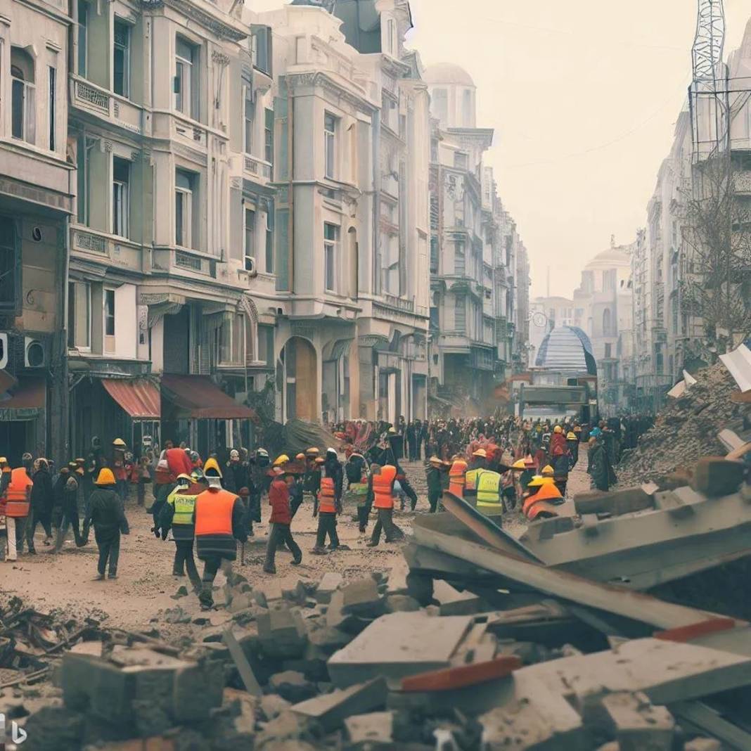 Yapay zeka İstanbul depremini çizdi: Tarihi yapılar ağır hasarlı, binalar enkaz olmuş! 3