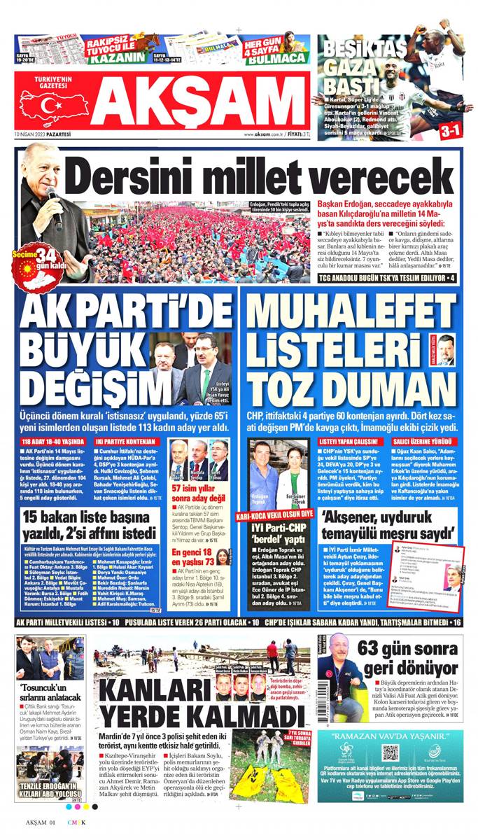 14 Mayıs seçiminde son viraj! Gazeteler aday listelerini nasıl gördü? 19