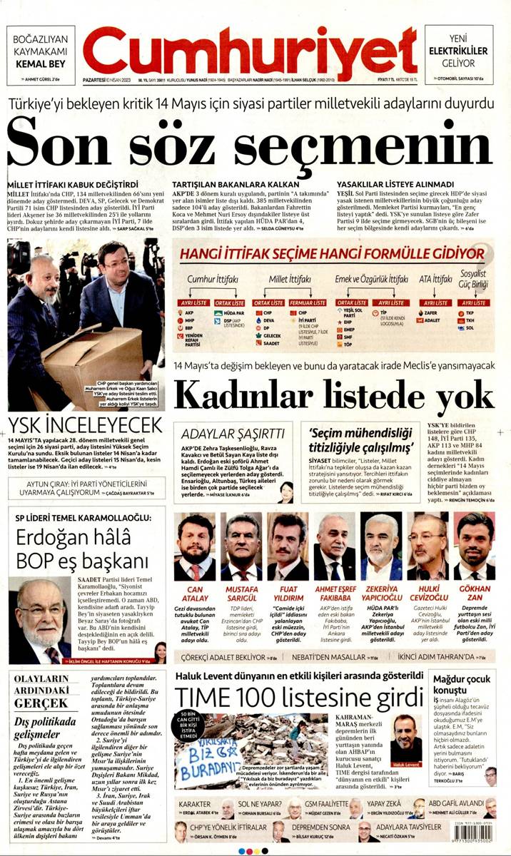 14 Mayıs seçiminde son viraj! Gazeteler aday listelerini nasıl gördü? 15