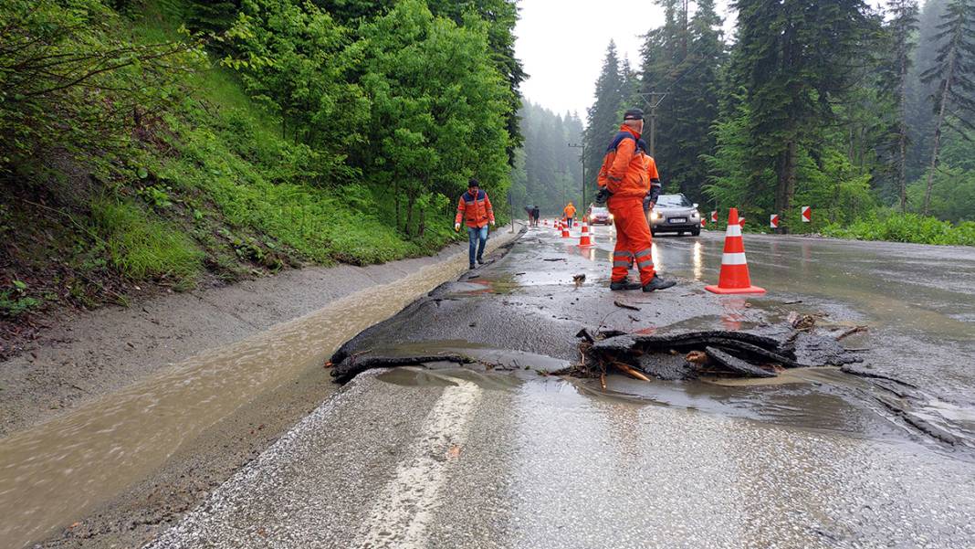Bolu'da şiddetli sağanak: Yollar çöktü, piknik alanlarını sel bastı 2