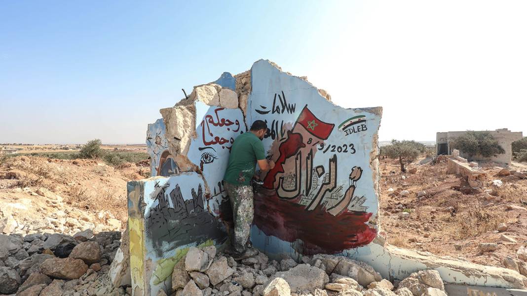 İdlibli graffiticiden Fas'a dayanışma mesajı: Acınız bizim acımız 10