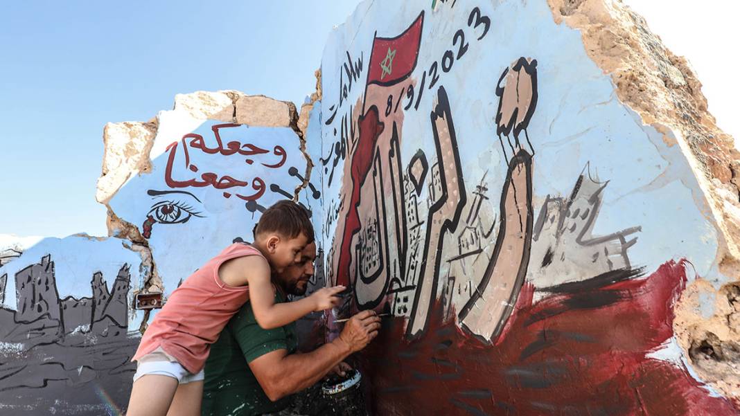 İdlibli graffiticiden Fas'a dayanışma mesajı: Acınız bizim acımız 3