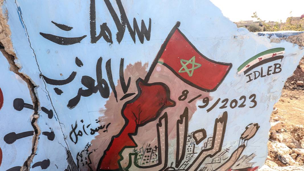 İdlibli graffiticiden Fas'a dayanışma mesajı: Acınız bizim acımız 5