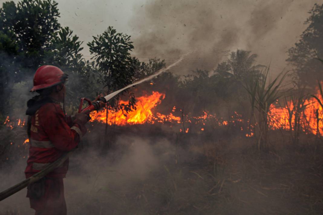 Endonezya'da 3 farklı bölgede yangın: İtfaiye ekipleri yangınları söndürmeye çalışıyor 5