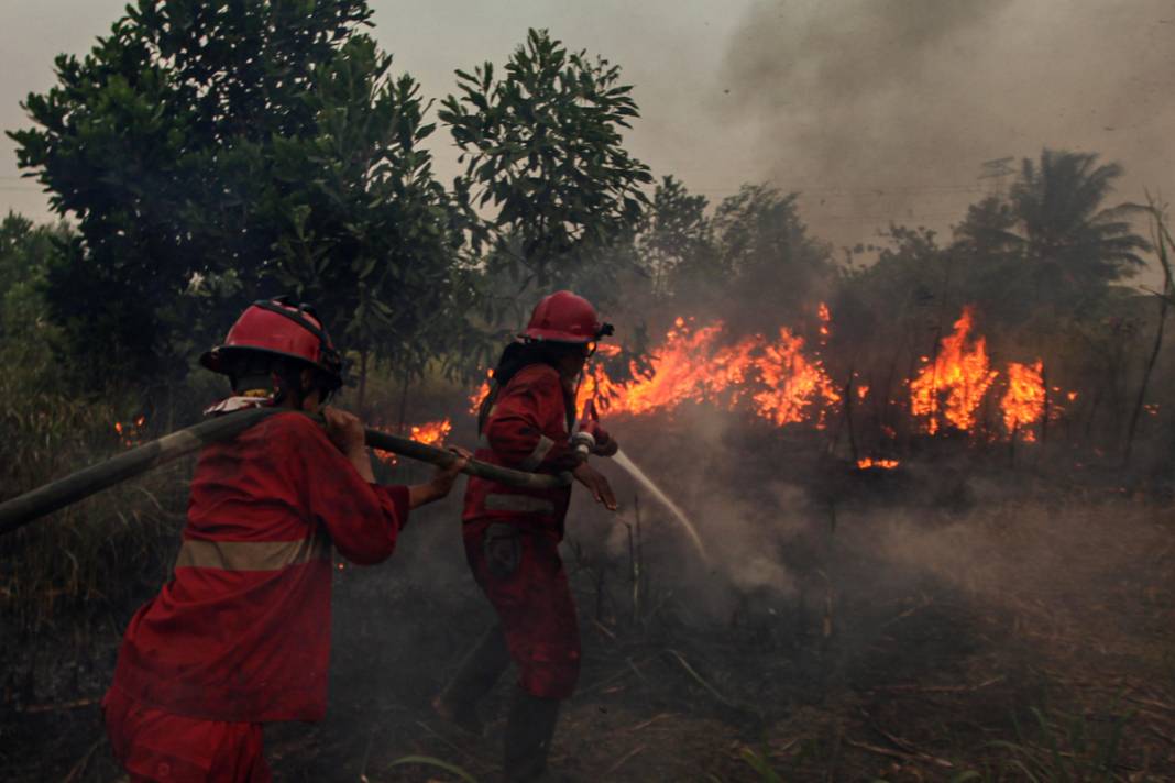 Endonezya'da 3 farklı bölgede yangın: İtfaiye ekipleri yangınları söndürmeye çalışıyor 14