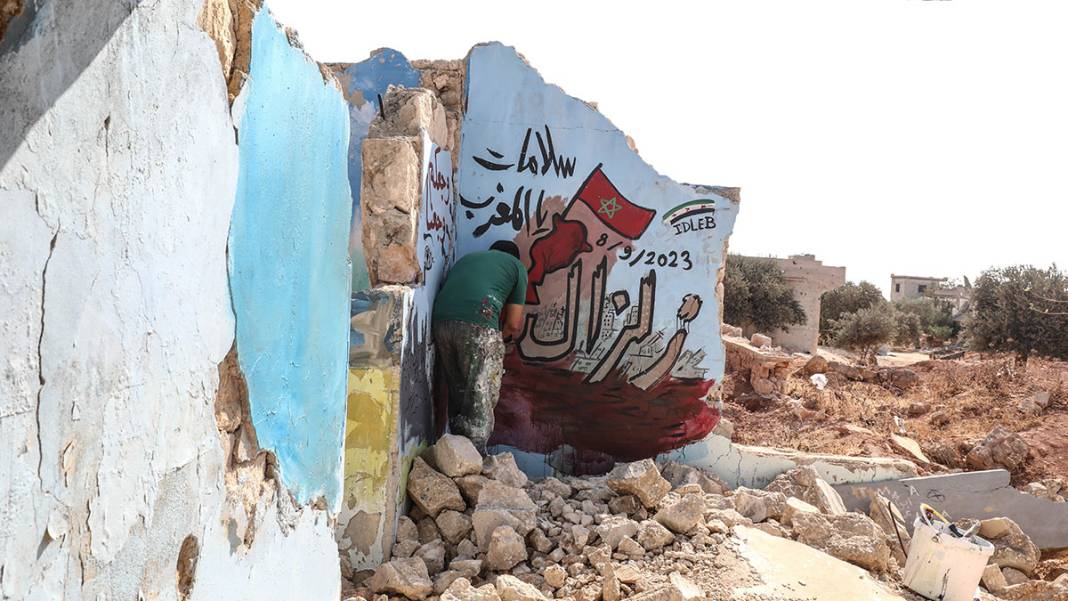 İdlibli graffiticiden Fas'a dayanışma mesajı: Acınız bizim acımız 7
