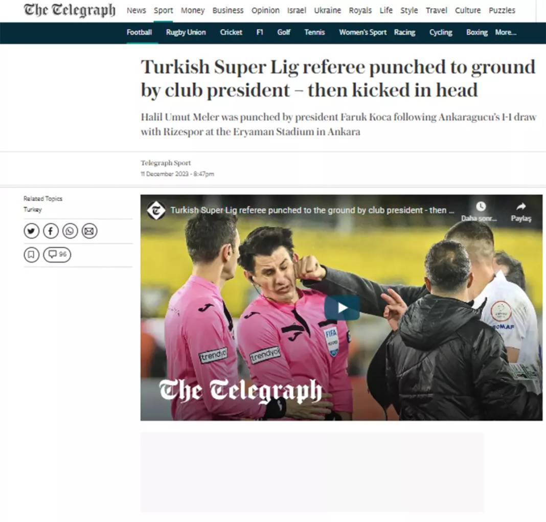 Hakeme yumruklu saldırı dünya basınında: Rezil, korkunç... 5