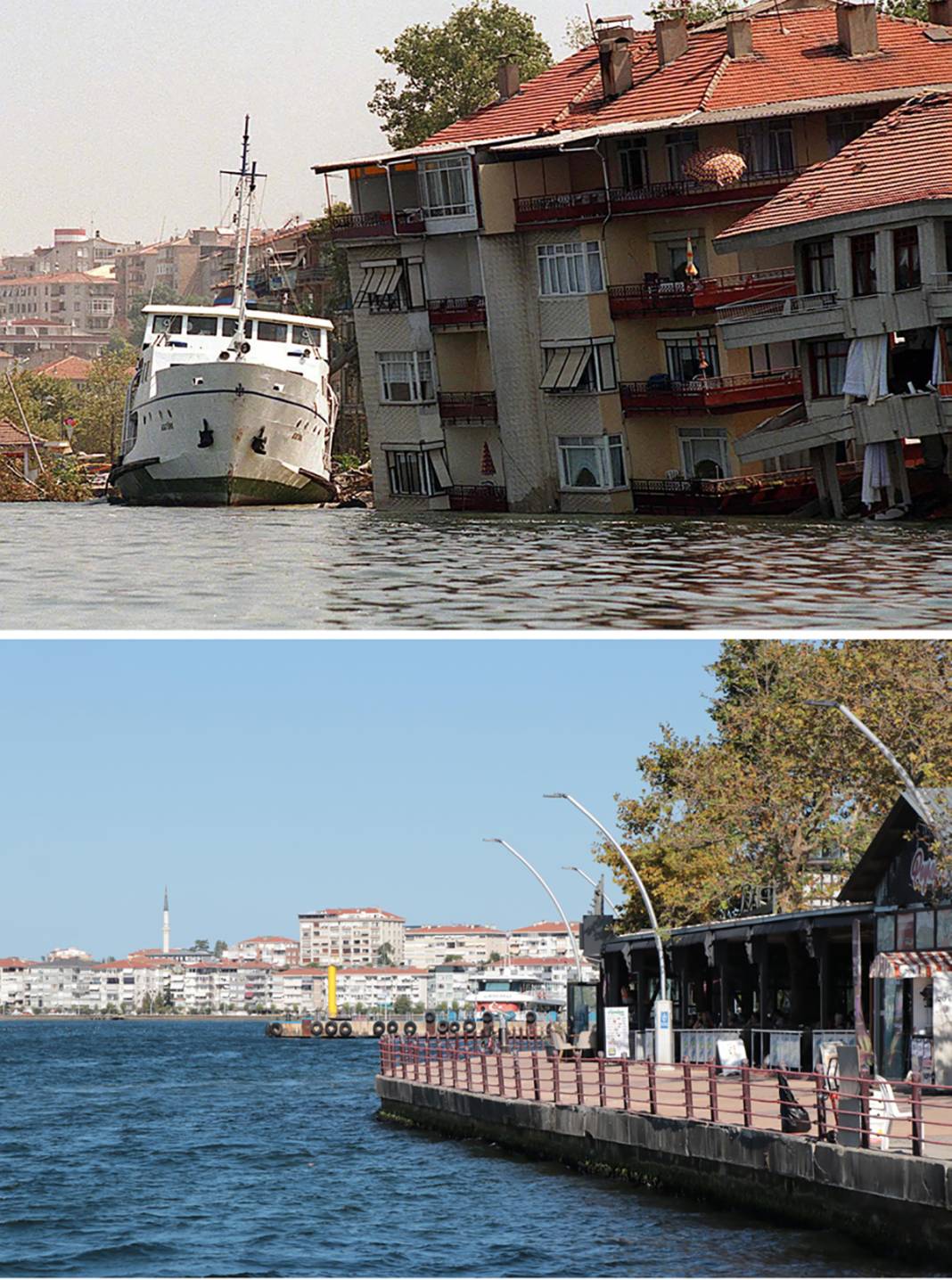 1999 Marmara Depremi'nde Gölcük’te hasar gören yerler 25 yıl sonra havadan görüntülendi 1