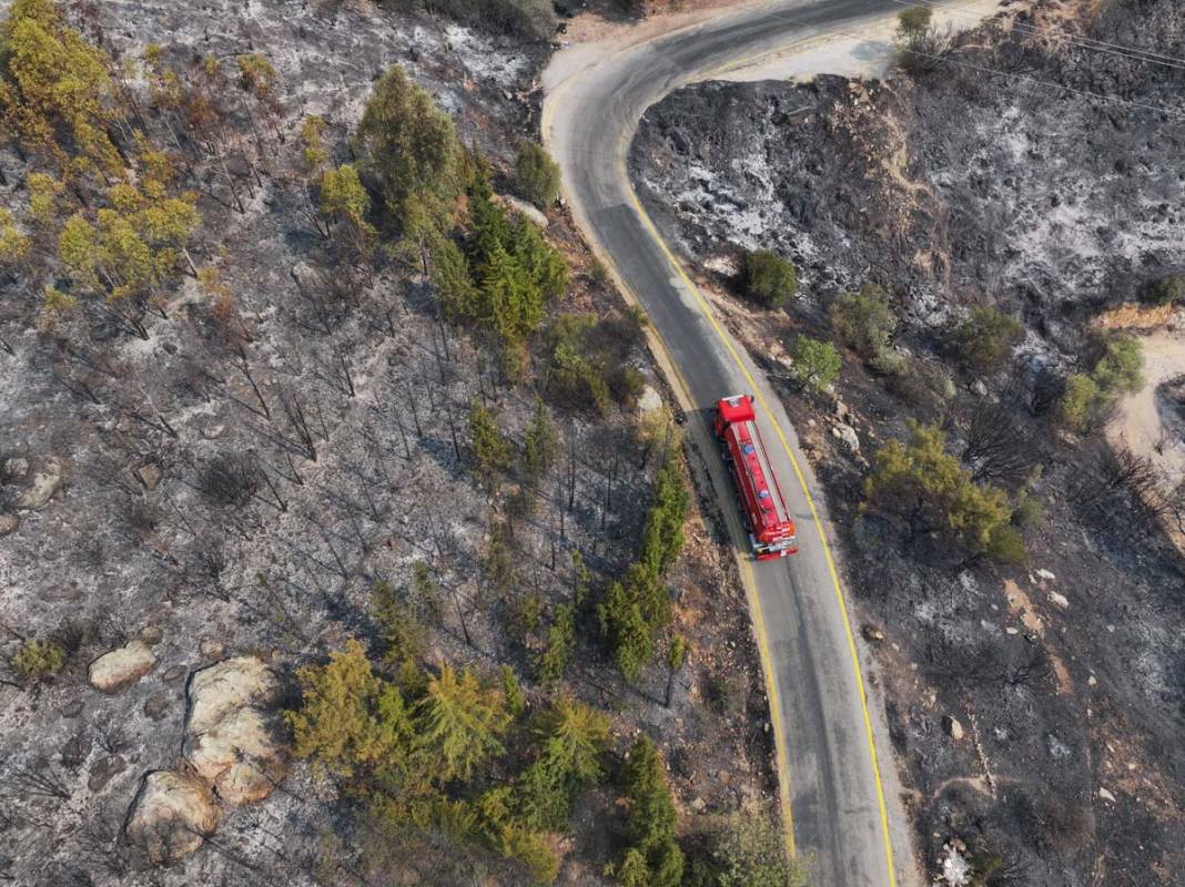 İzmir'in ciğerleri küle döndü... Yangının verdiğini zarar havadan görüntülendi 2