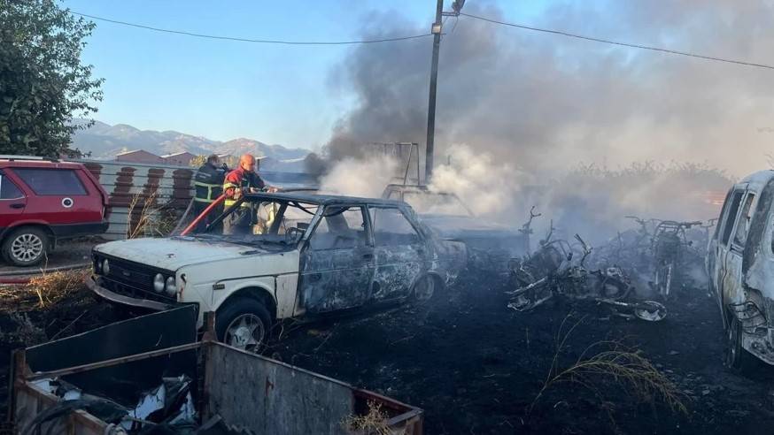 Aydın'da yediemin otoparkında yangın: 35 araç kül oldu 4