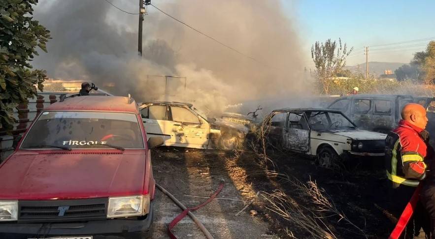 Aydın'da yediemin otoparkında yangın: 35 araç kül oldu 5