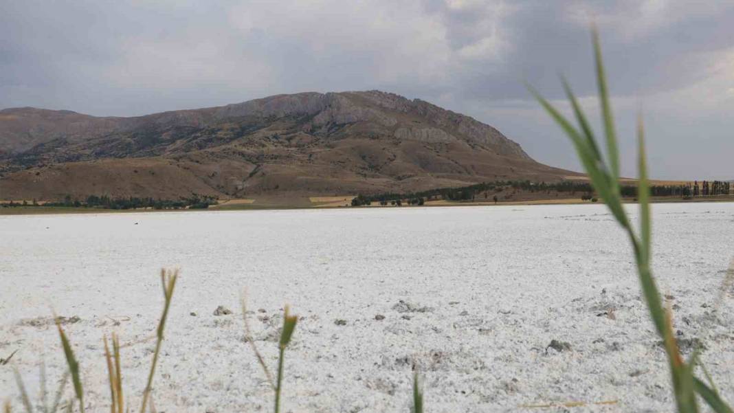 Kuruyan gölden geriye tuz tabakası kaldı 4