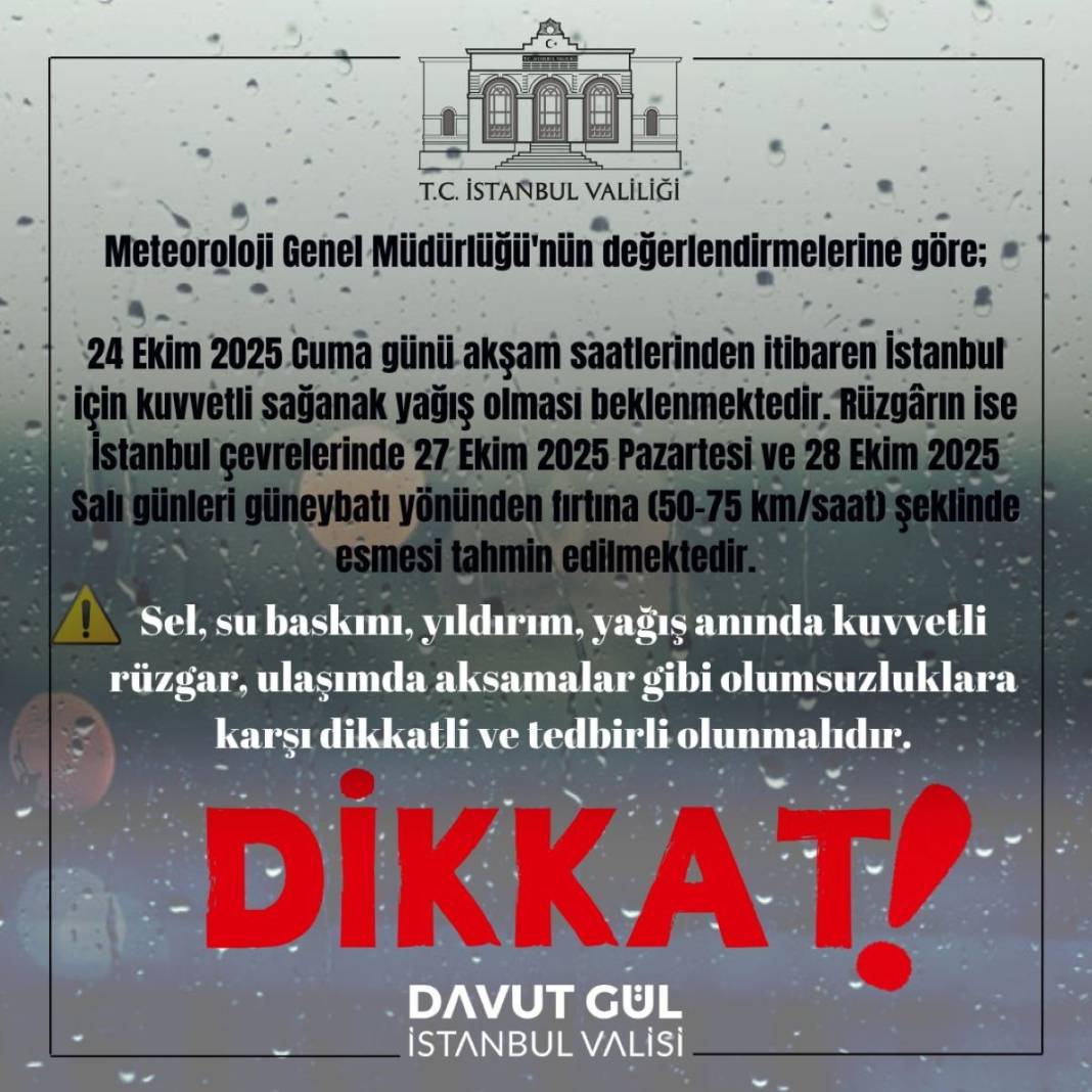 İstanbul Valiliği’nden kritik uyarı geldi! Kuvvetli sağanak akşam saatlerinde vuracak: Tedbirinizi alın, uyarıları takip edin 6