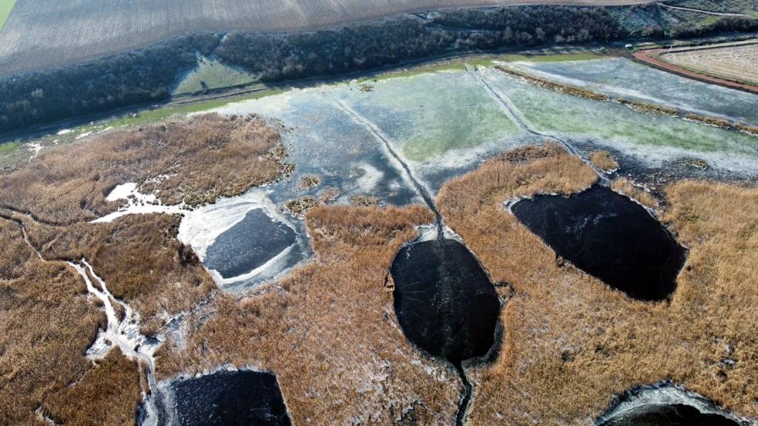 Edirne’de dondurucu soğuklar: Tunca Nehri ve "Göl Baba" buzla kaplandı! 6