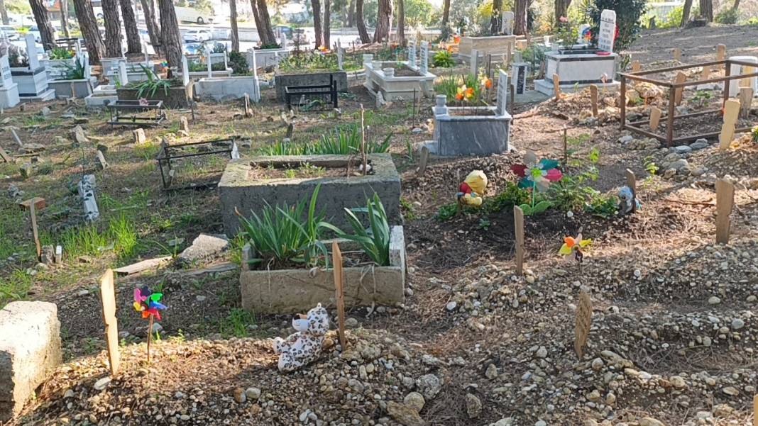 Antalya'da duygulandıran görüntüler: Bebek mezarları oyuncaklarla doldu taştı! 4