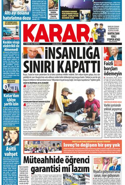 11 Temmuz 2022 Pazartesi