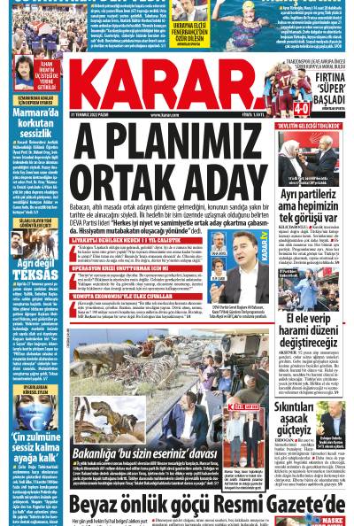 31 Temmuz 2022 Pazar