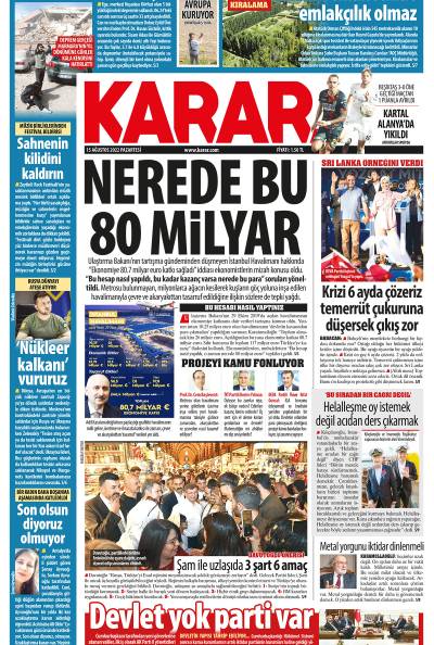 15 Ağustos 2022 Pazartesi