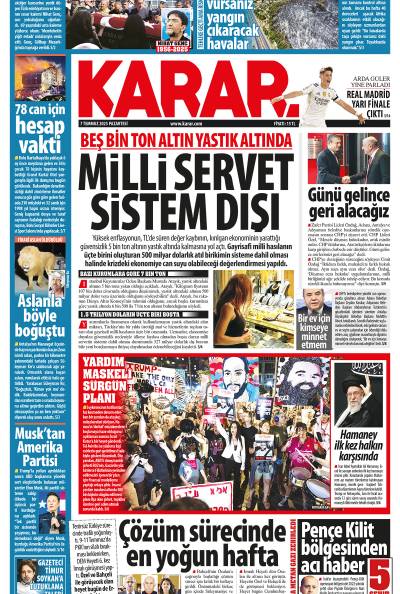 07 Temmuz 2025 Pazartesi