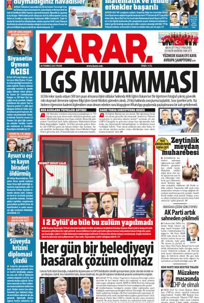 20 Temmuz 2025 Pazar